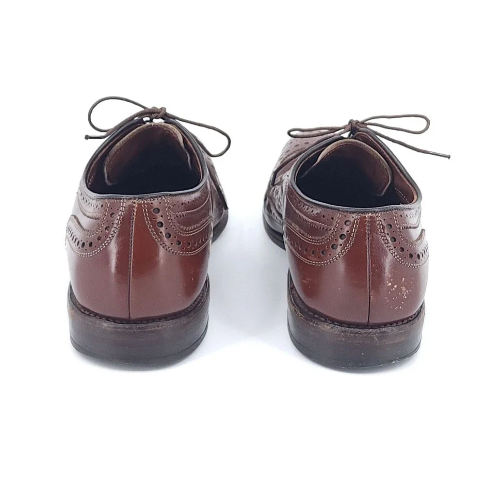 Allen Edmonds McAllister Wingtip Oxfords Men's 8 D Burgundy Leather Shoes 60600